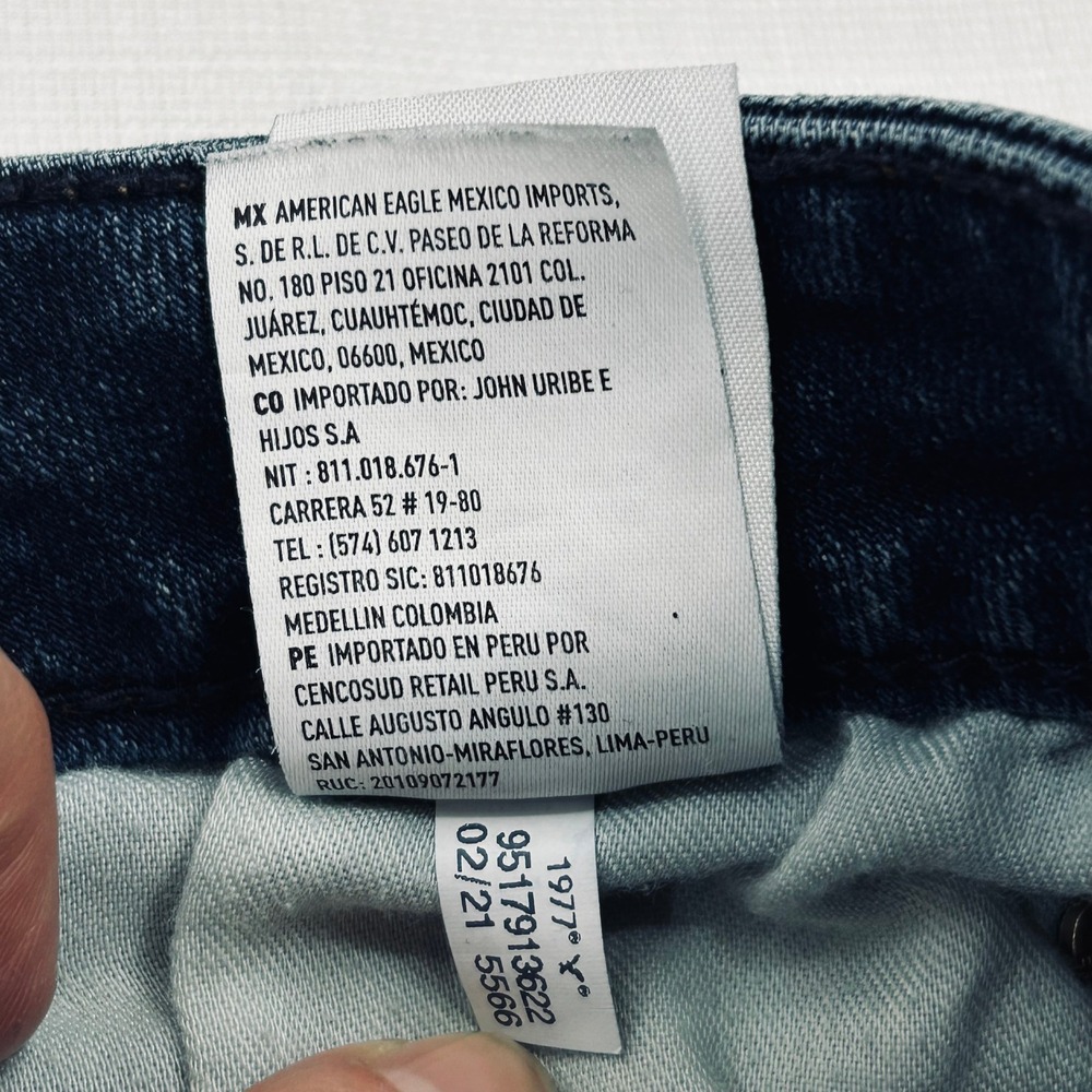American Eagle Airflex+ Jeans Mens 38x36 Dark Wash Blue Denim Relaxed Straight - Picture 6 of 13